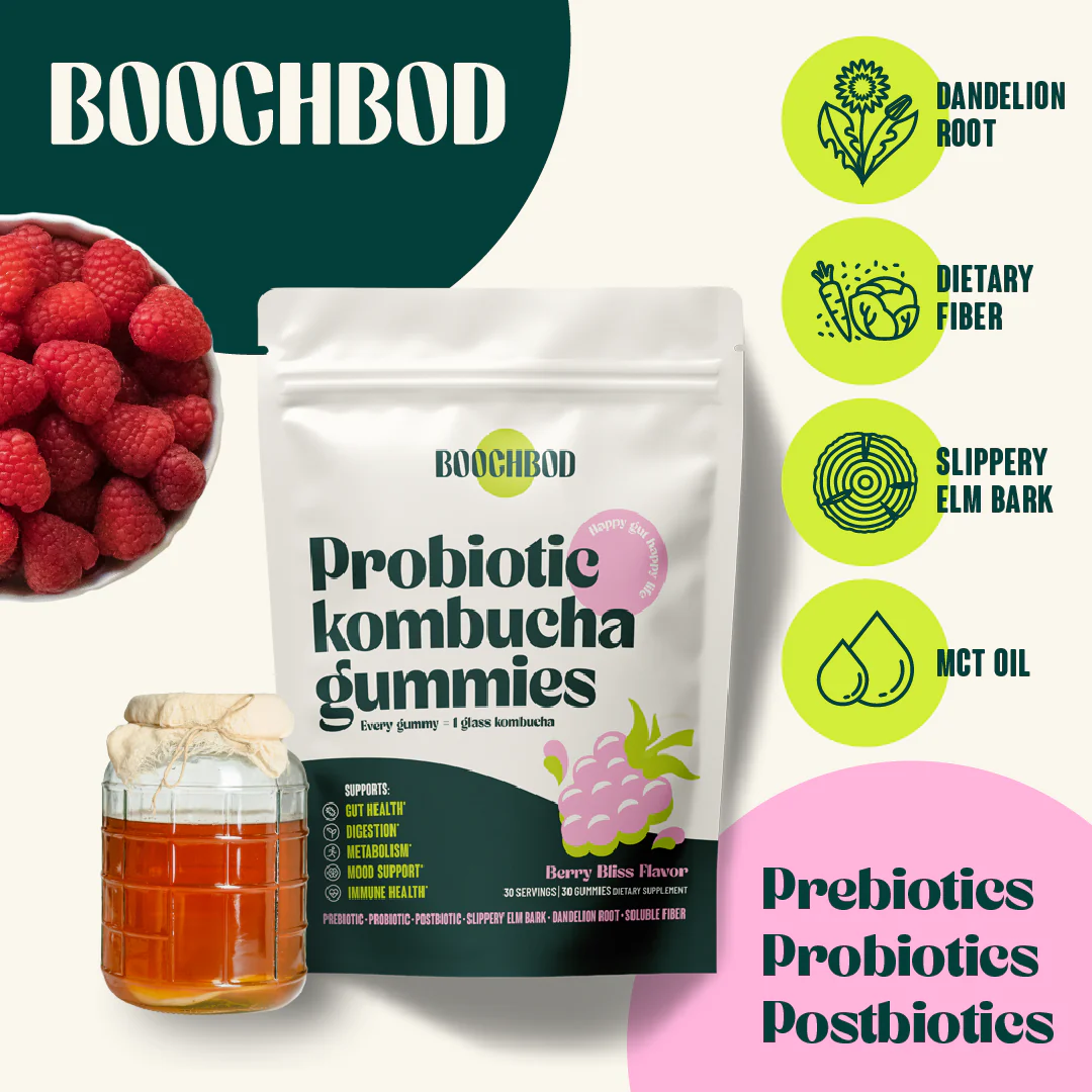 BoochBod Probiotic Kombucha Gummies