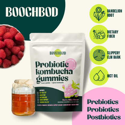 BoochBod Probiotic Kombucha Gummies